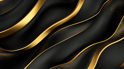 Poster - Abstract Black and Gold Swirling Design