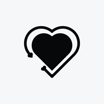 Heart shape love icon logo design 