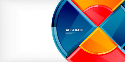 Poster - Abstract background - circles and round triangles with 3d effect. Vector Illustration For Wallpaper, Banner, Background, Card, Book Illustration, landing page
