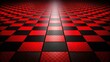 © Kukar Studio - Red and black checkered floor vanishing point perspective