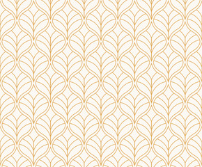 Wall Mural - abstract leaves art deco seamless patterns. vector geometric background. decorative illustration for