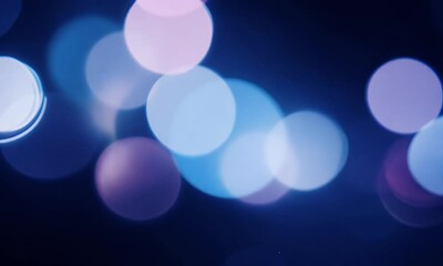 Wall Mural - blurred lights and sparkling particles animation with glowing bokeh effects in vibrant blue colors, 