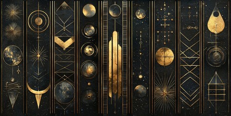 Fototapete - A modern 3D illustration of a wall frame canvas showcasing flat art with marble shapes and circles. The design is clean and minimalist, set against a light background.