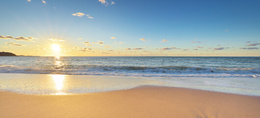 Wall Mural - beautiful beach shore seascape.