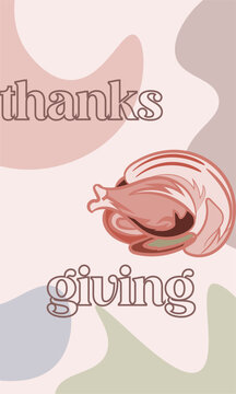 Thanksgiving Day Greeting card illustration for holidays.
