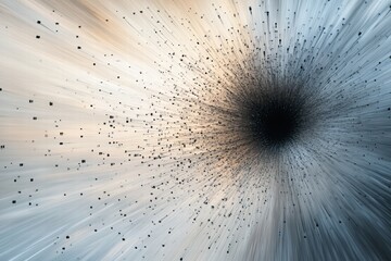 Poster - Digital Data Fragments Bursting and Flowing Outward in Abstract Artistic Representation