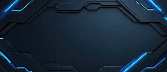 Aufkleber - Sleek Minimalist Background with Glowing Blue and Gradient Elements for Modern Designs
