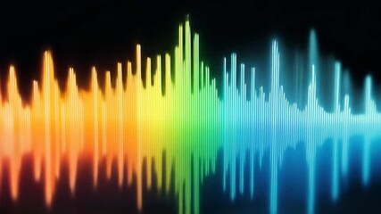 Poster - Colorful Sound Wave Visualization Abstract Background for Music and Audio Related Concepts