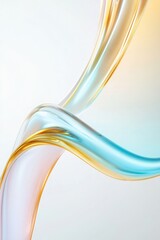 Poster - Abstract fluid holographic shapes creating a beautiful design with pastel colors