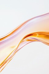 Poster - Abstract macro photography of flowing iridescent liquid blob shape creating smooth curves