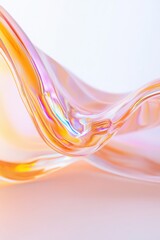 Poster - Abstract background showcasing a vibrant, iridescent liquid blob shape with dynamic, flowing lines and a captivating interplay of light and color
