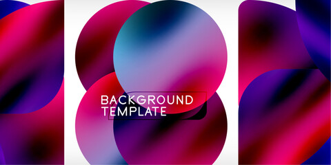 Poster - Color geometric shapes background shadow circles