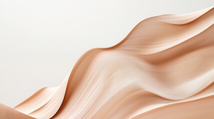 Poster - Flowing lines of mocha mousse create smooth, elegant waves against a clean white backdrop, perfect for food, cosmetic or abstract projects