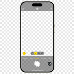 User interface of camera viewfinder. Vector illustration flat style. smartphone with camera application. 