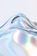 Poster - Abstract close-up of a liquid blob shape with iridescent pastel colors creating a visually appealing background
