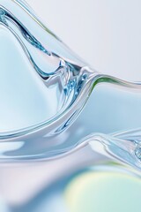 Poster - Smooth, elegant shapes are created by flowing liquid in an abstract close-up, showcasing fluidity and motion