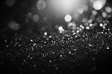 Wall Mural - black and white photo of a blurry background with a lot of small dots. the photo has a moody and mys