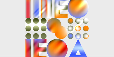 Aufkleber - Circles and triangles modern art. Vector Illustration For Wallpaper, Banner, Background, Card, Book Illustration, landing page