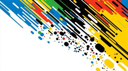 Poster - Colorful Abstract Paint Streaks and Dots Design for Modern Art Enthusiasts