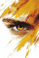Poster - An artistic representation of an eye, featuring vibrant orange and yellow hues that convey a sense of innovation and creativity within the tech world