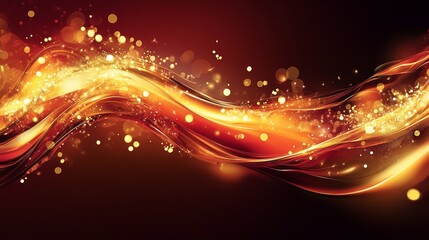 Poster - A flowing wave of bright colors and glowing orbs travels across a dark space, creating a sense of motion and energy that captivates the viewer