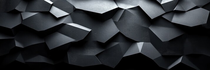 Poster - Geometric shapes create an artistic texture against a black matte backdrop