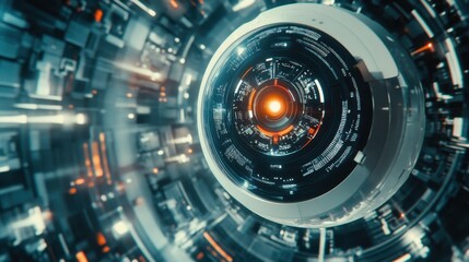 Poster - Futuristic Cybernetic Eye with Intricate Circuitry Design
