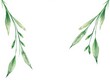 © Pimchada - Green watercolor frame with delicate strokes on a white background, perfect for adding a touch of natural elegance to your designs, vector, elegant, decoration