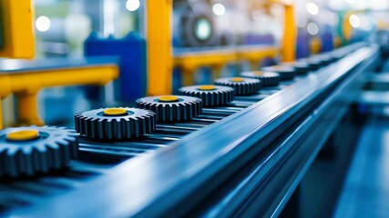 Poster - Advanced Production Line with Efficient Conveyor System for Industrial Manufacturing Process