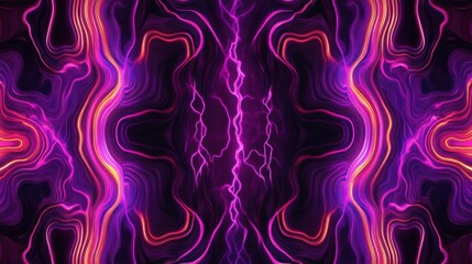 Poster - Vibrant Abstract Wave Patterns in Electric Purple and Pink Colors