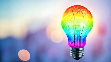 Poster - Colorful Lightbulb Representing Strategic Innovation and Creative Thinking in Business