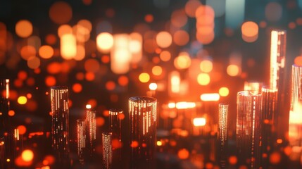 Poster - Digital currency trends visualized futuristic graphs and charts in virtual space