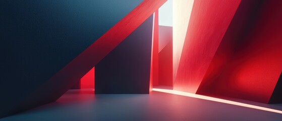 Poster - Rotating geometric shapes minimalist space 3d animation digital art abstract multiaxis motion