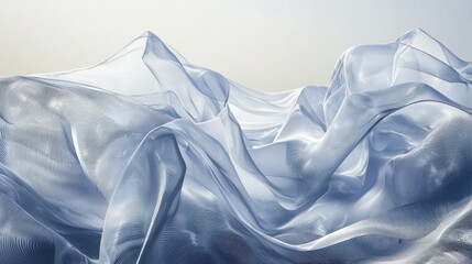 Poster - Overlapping waves abstract digital artwork exploring transparency in an artistic environment