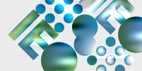 Fototapete - Triangles, circles, squares, rectangles design. Vector Illustration For Wallpaper, Banner, Background, Card, Book Illustration, landing page