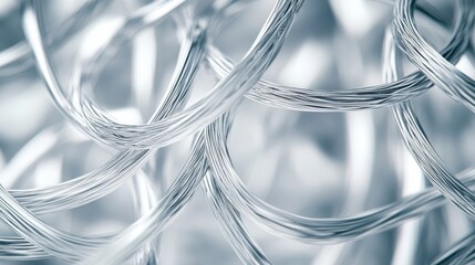 Poster - Close-up of intricate metallic wire loops creating a dynamic abstract pattern.