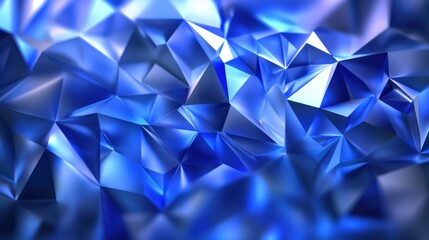 Poster - an abstract pattern of shimmering blue facets, capturing light and creating depth with a modern arti