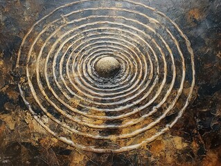 Poster - Natural harmony aerial perspective of rippling circles in a calm lake
