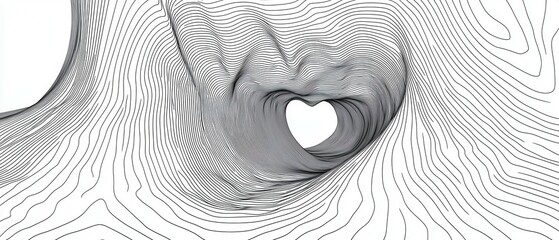 Poster - Dynamic tunnel of lines in abstract digital art innovative virtual perspective