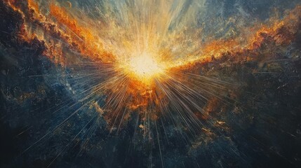 Poster - Radiant rays of sunrise a bright artistic perspective on nature's landscape