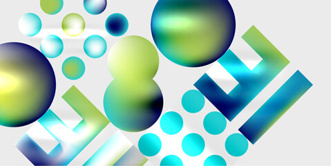 Fototapete - Circles and triangles modern art. Vector Illustration For Wallpaper, Banner, Background, Card, Book Illustration, landing page