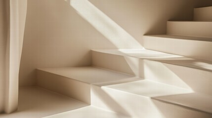 Poster - Creating soft shadow effects with light ivory and beige a modern art exploration in design spaces