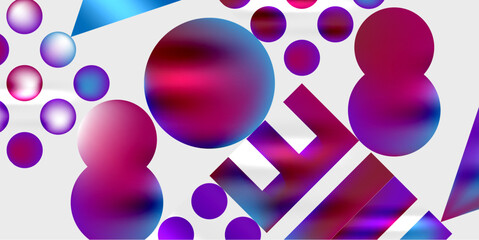 Poster - Circles and triangles modern art. Vector Illustration For Wallpaper, Banner, Background, Card, Book Illustration, landing page