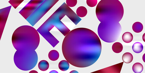 Poster - Circles and triangles modern art. Vector Illustration For Wallpaper, Banner, Background, Card, Book Illustration, landing page