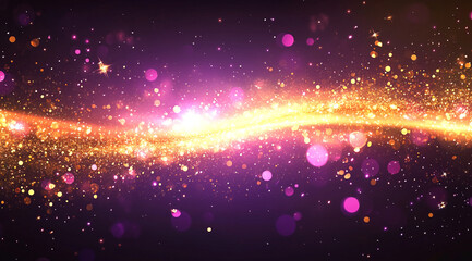 Poster - Vibrant display of shimmering lights and sparkles in a cosmic atmosphere during a festive event