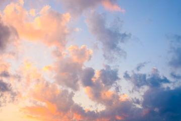 Wall Mural - dramatic clouds in the sky during sunset