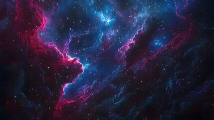 Wall Mural - Cosmic Nebula Pink And Blue Starfield