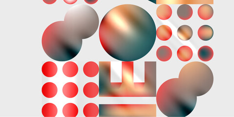 Aufkleber - Simple shapes - circles, triangles, rectangles abstract background. Vector Illustration For Wallpaper, Banner, Background, Card, Book Illustration, landing page