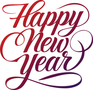 Happy New Year Greeting Typography design