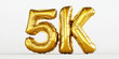 © Digital Sensei - Golden balloon in the shape of 5K isolated on a white background